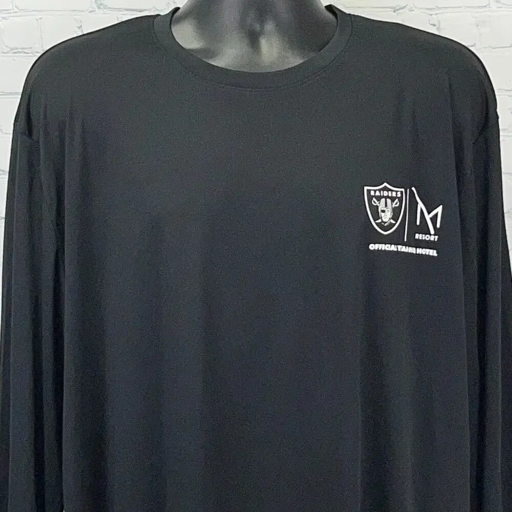 Las Vegas Raiders M Resort T Shirt 2XL XXL Black Long Sleeve Casino Dunbrooke